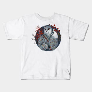 Nordic Folk Art Fox, Woodland Animal Folk Art Kids T-Shirt
